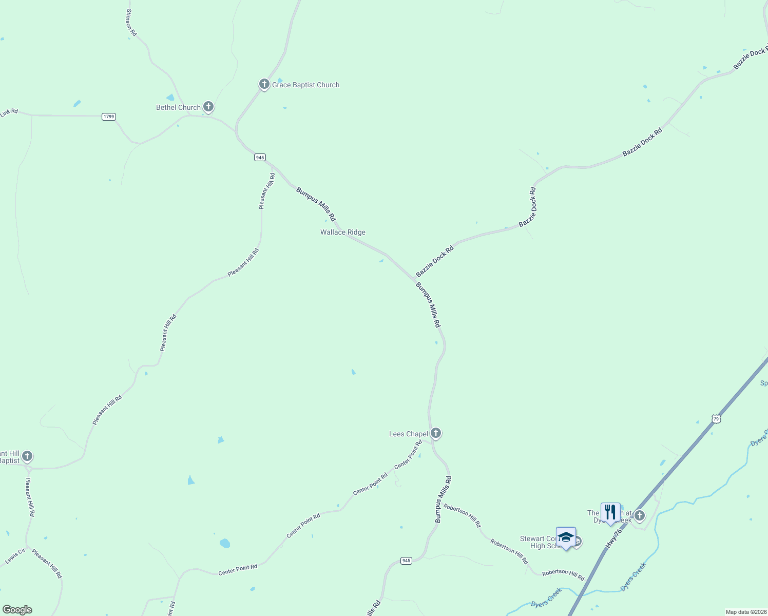 map of restaurants, bars, coffee shops, grocery stores, and more near 931 Bumpus Mills Road in Dover