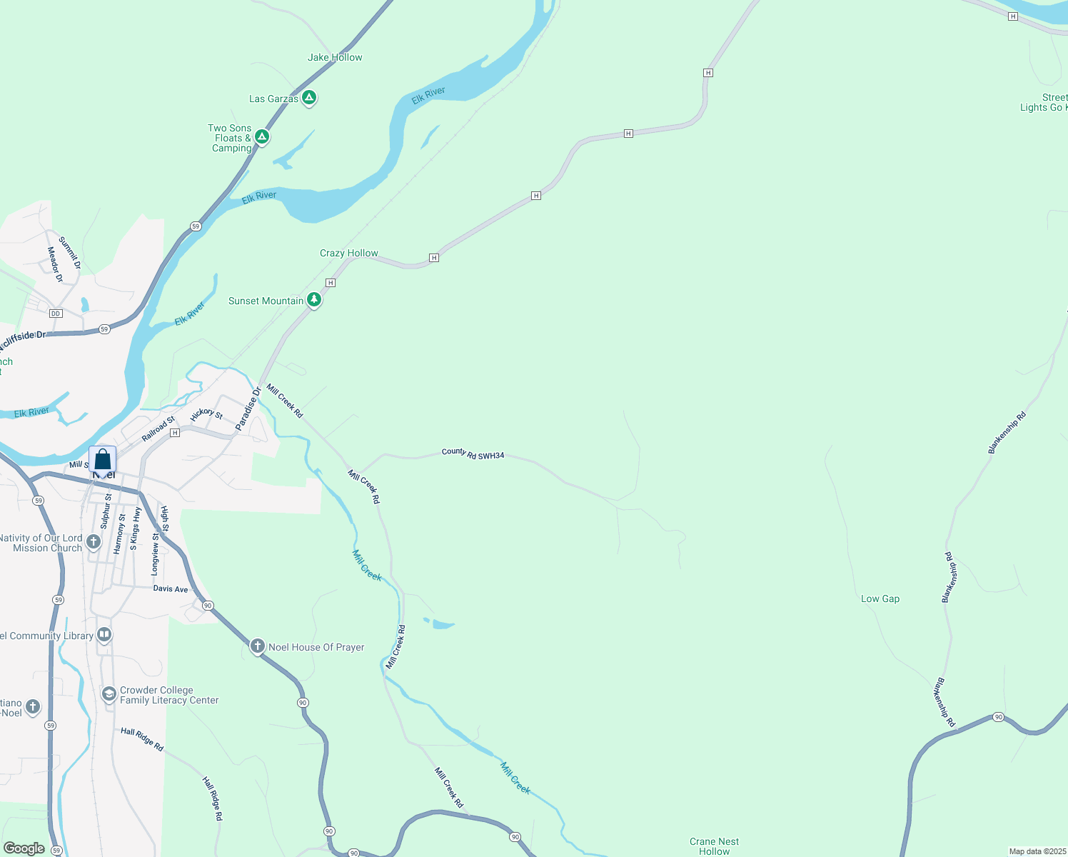 map of restaurants, bars, coffee shops, grocery stores, and more near in Noel