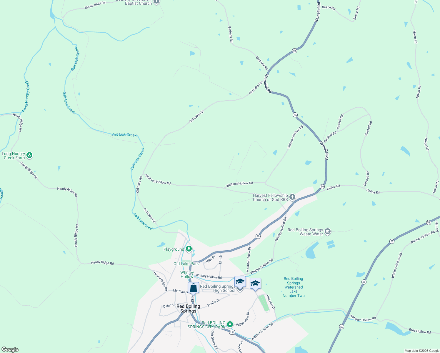 map of restaurants, bars, coffee shops, grocery stores, and more near 617 Whitson Hollow Road in Red Boiling Springs