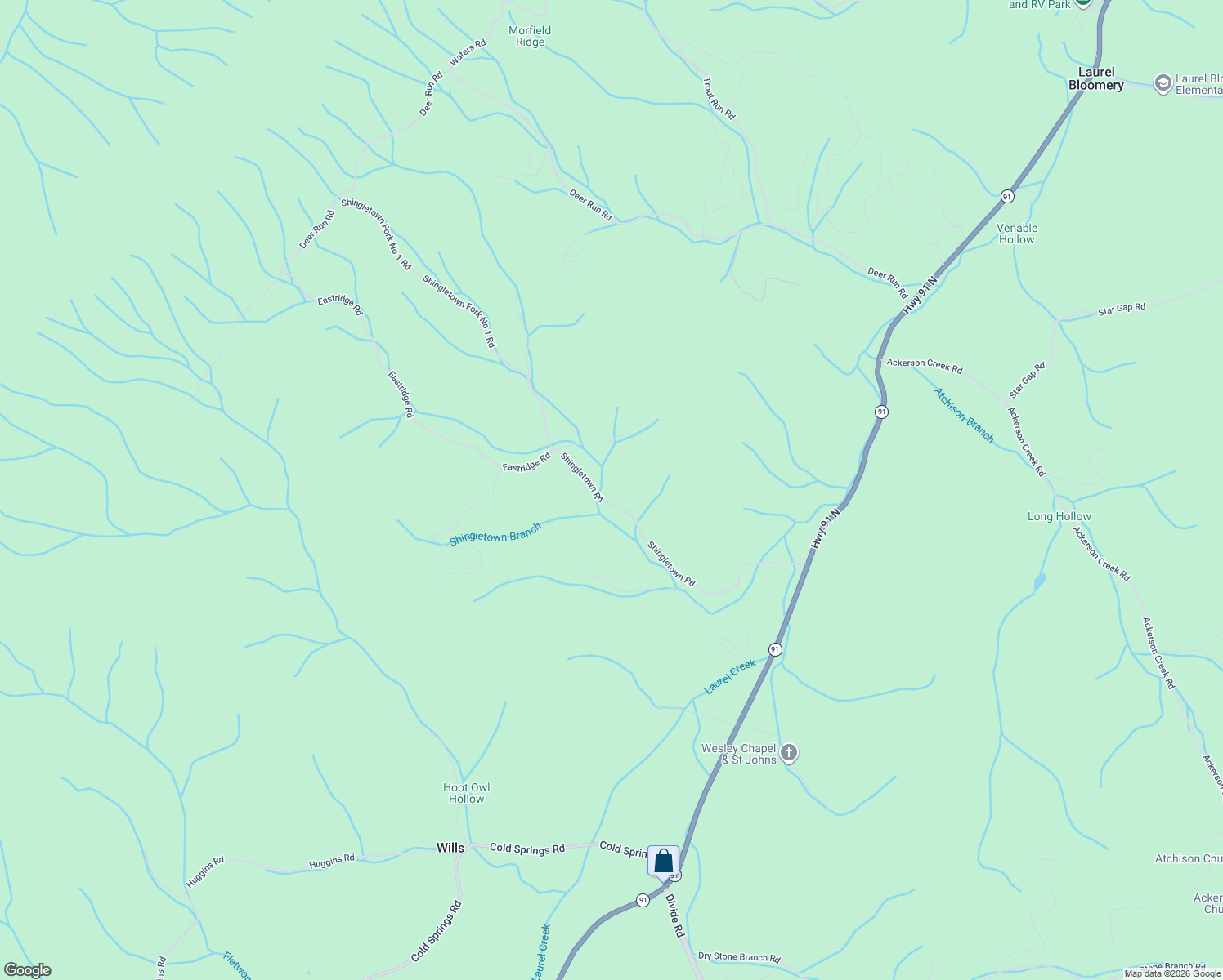 map of restaurants, bars, coffee shops, grocery stores, and more near 761-887 Shingletown Rd in Mountain City