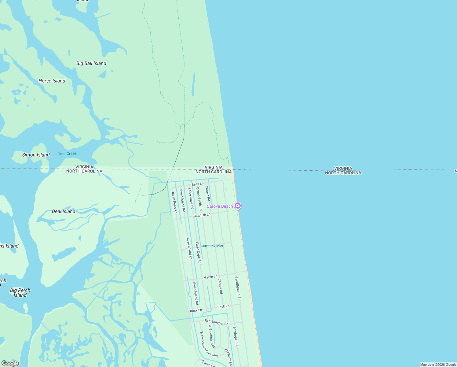 map of restaurants, bars, coffee shops, grocery stores, and more near 2399 Sandfiddler Rd in Corolla
