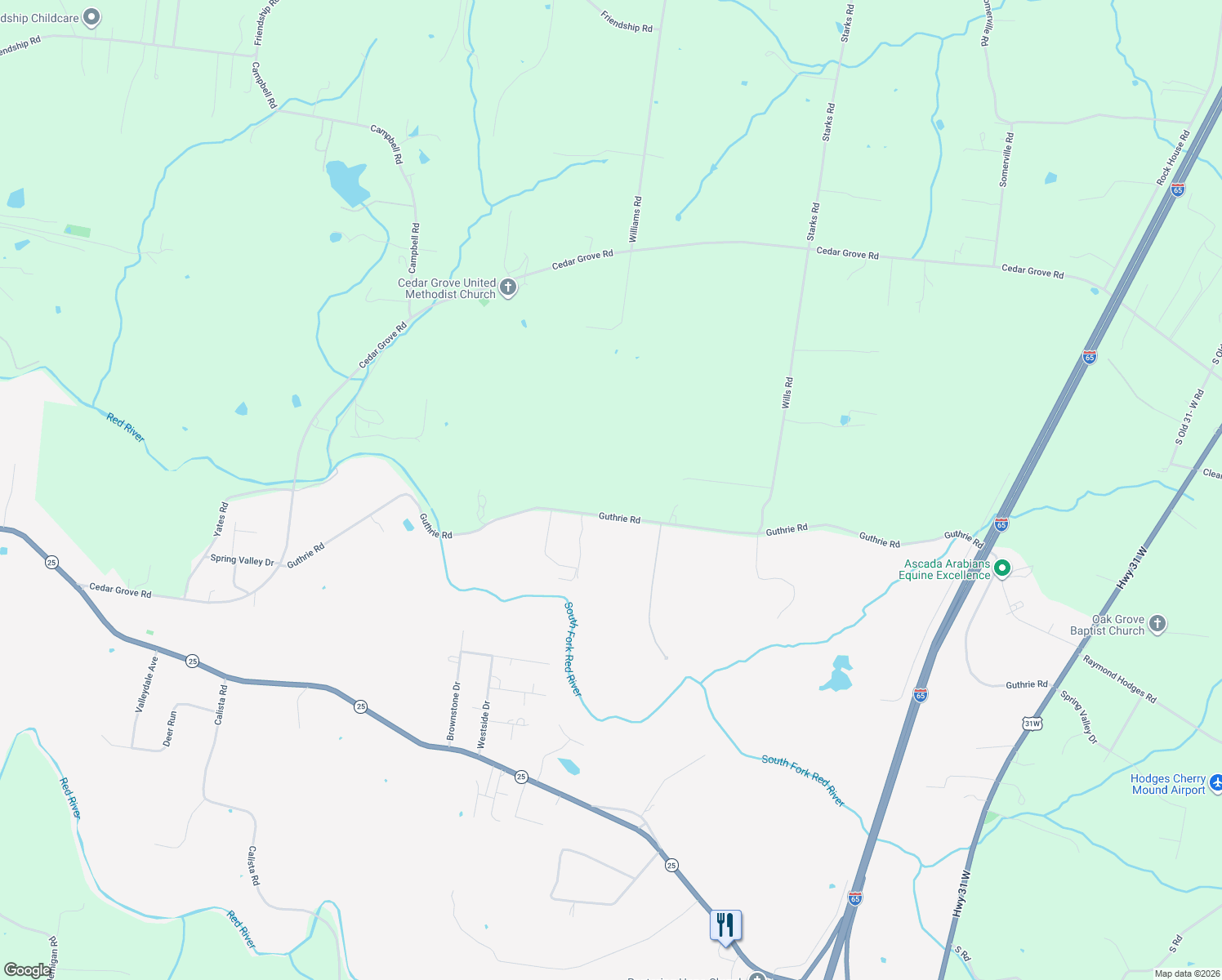 map of restaurants, bars, coffee shops, grocery stores, and more near 8288 Guthrie Rd in Cross Plains