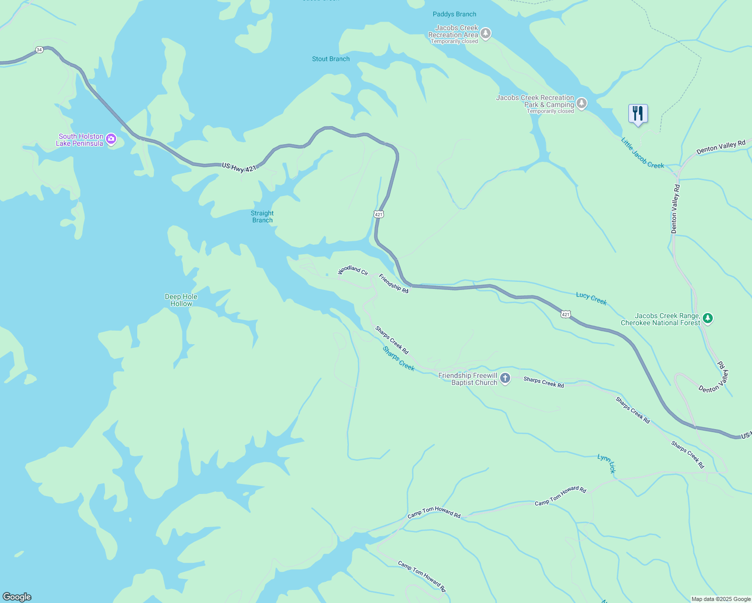 map of restaurants, bars, coffee shops, grocery stores, and more near 207 Shady Lane in Bristol