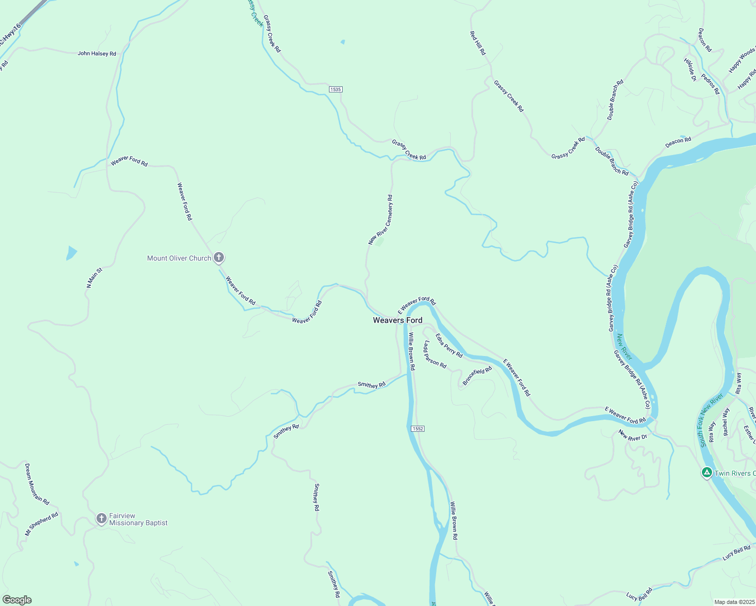 map of restaurants, bars, coffee shops, grocery stores, and more near 961 New River Cemetery Road in Grassy Creek