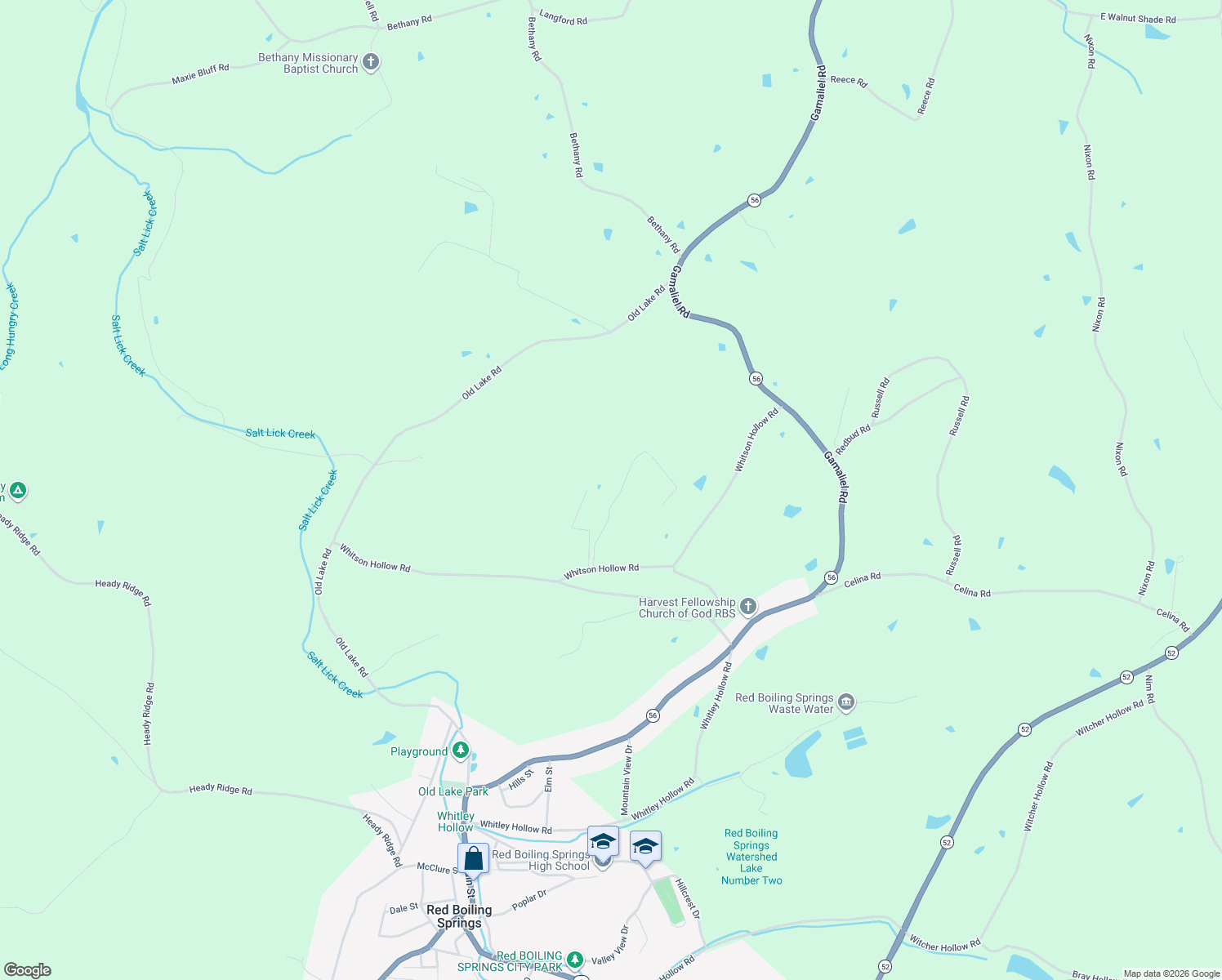 map of restaurants, bars, coffee shops, grocery stores, and more near 789 Whitson Hollow Road in Red Boiling Springs