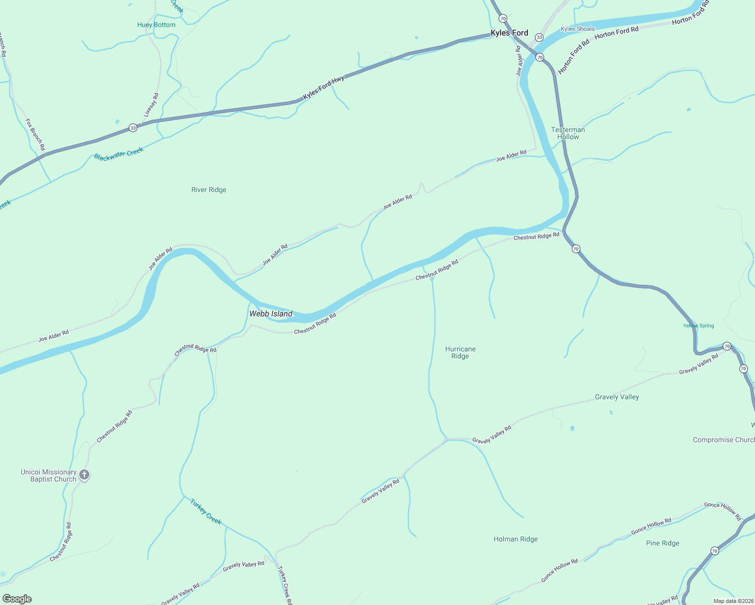 map of restaurants, bars, coffee shops, grocery stores, and more near 9950 Chestnut Ridge Road in Eidson