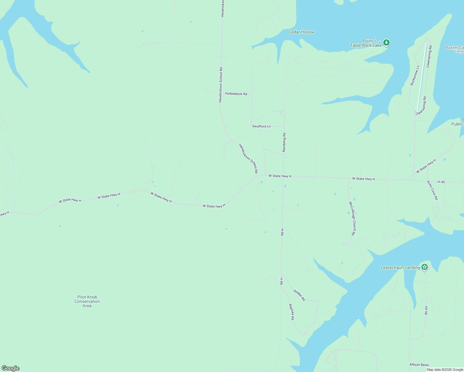 map of restaurants, bars, coffee shops, grocery stores, and more near 2417 West State Highway H in Shell Knob