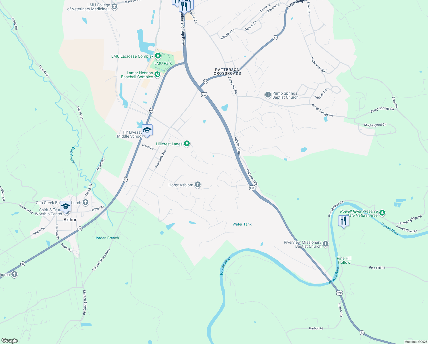 map of restaurants, bars, coffee shops, grocery stores, and more near 395 Yorkshire Dr in Harrogate