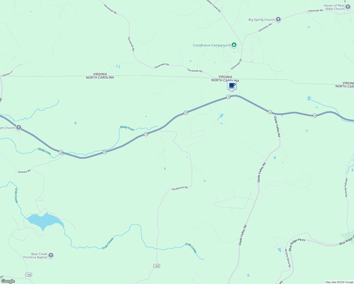 map of restaurants, bars, coffee shops, grocery stores, and more near 514 Old Barrett Road in Ennice