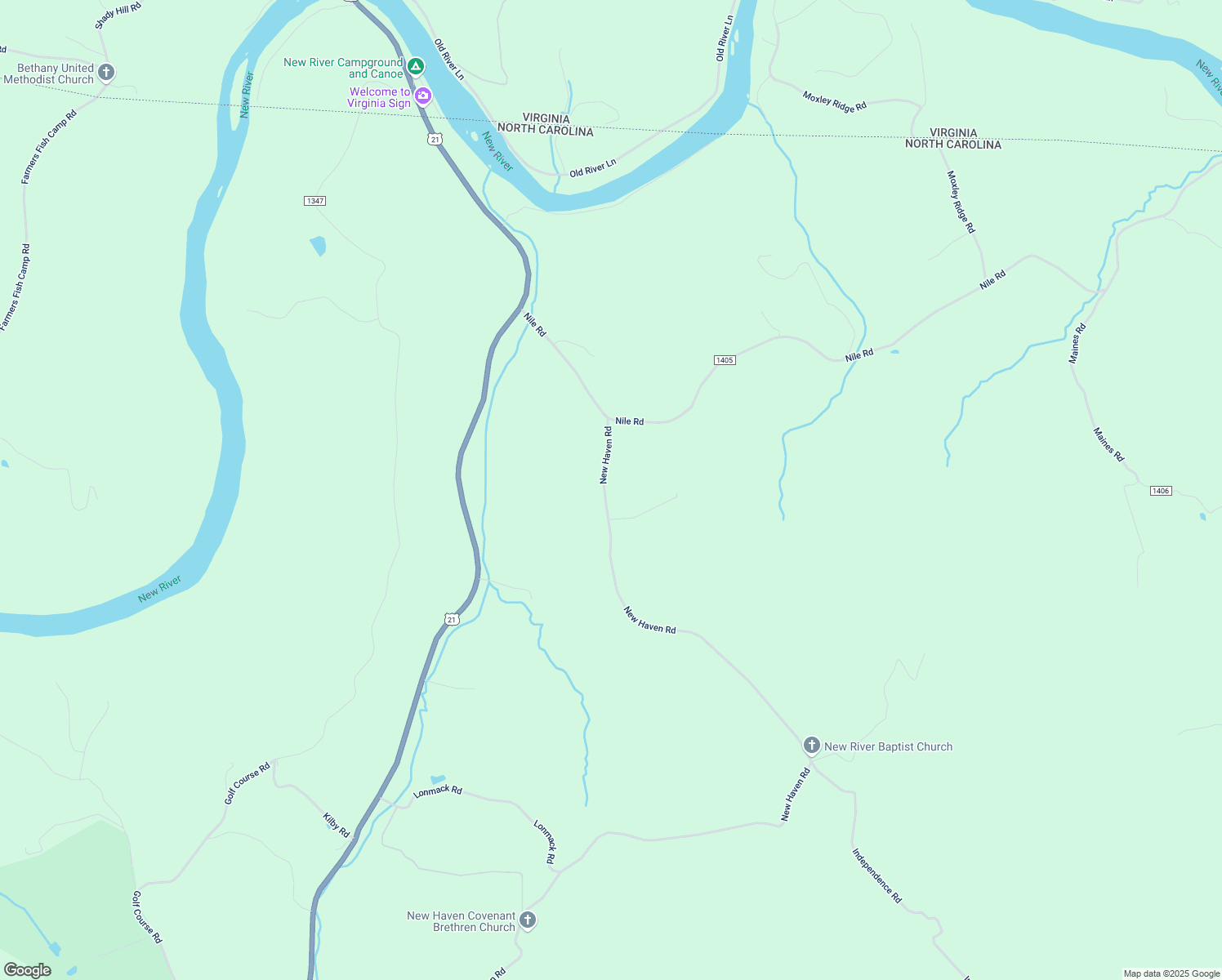 map of restaurants, bars, coffee shops, grocery stores, and more near 3332 New Haven Road in Sparta