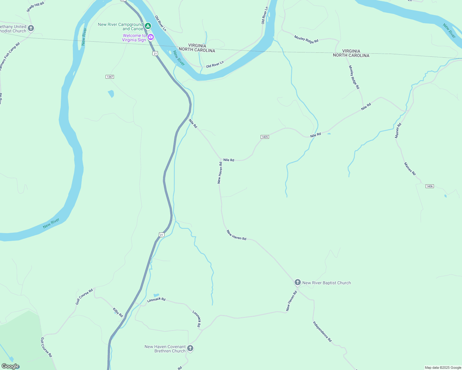map of restaurants, bars, coffee shops, grocery stores, and more near 3332 New Haven Road in Sparta
