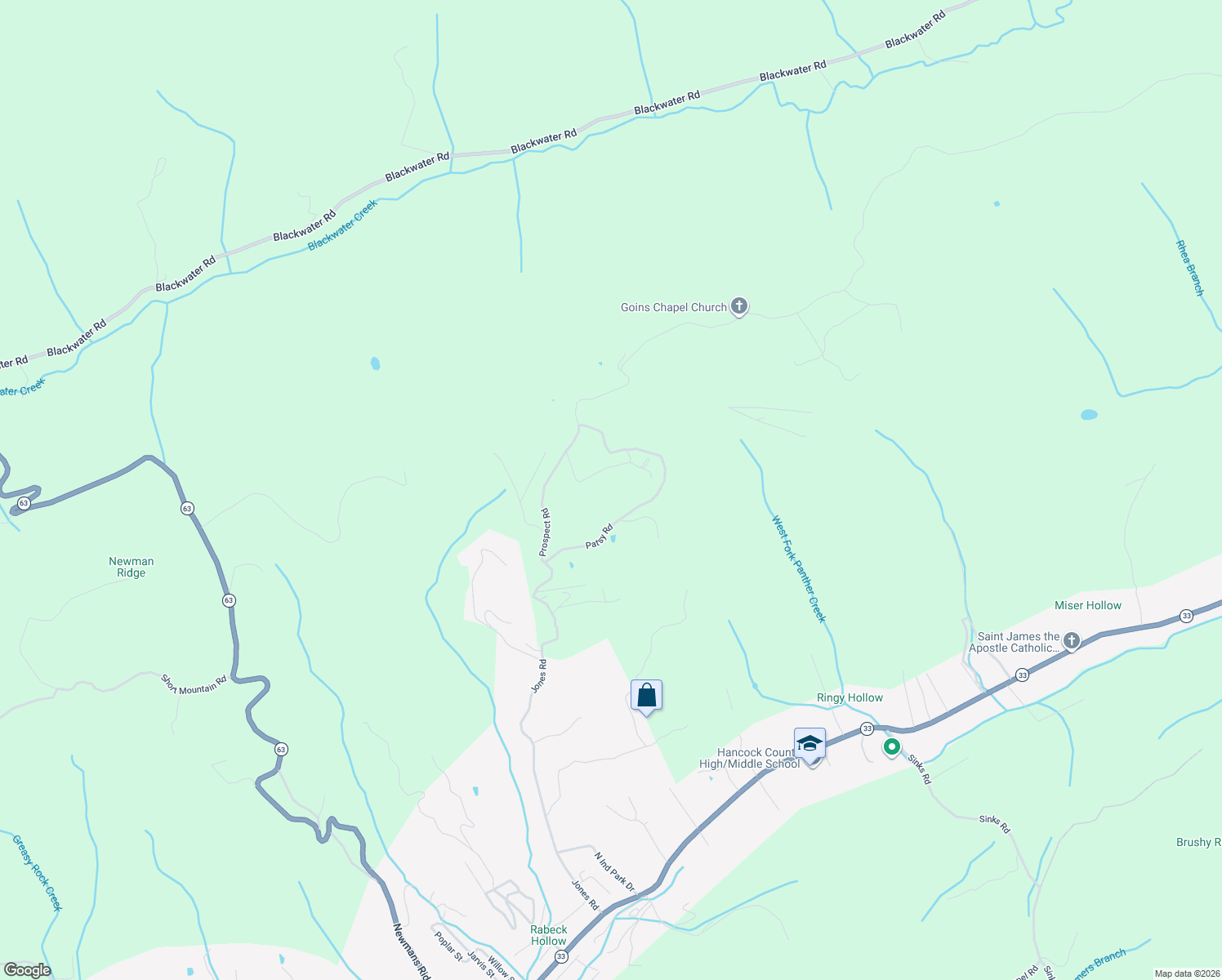 map of restaurants, bars, coffee shops, grocery stores, and more near 362 Sunrise View in Sneedville