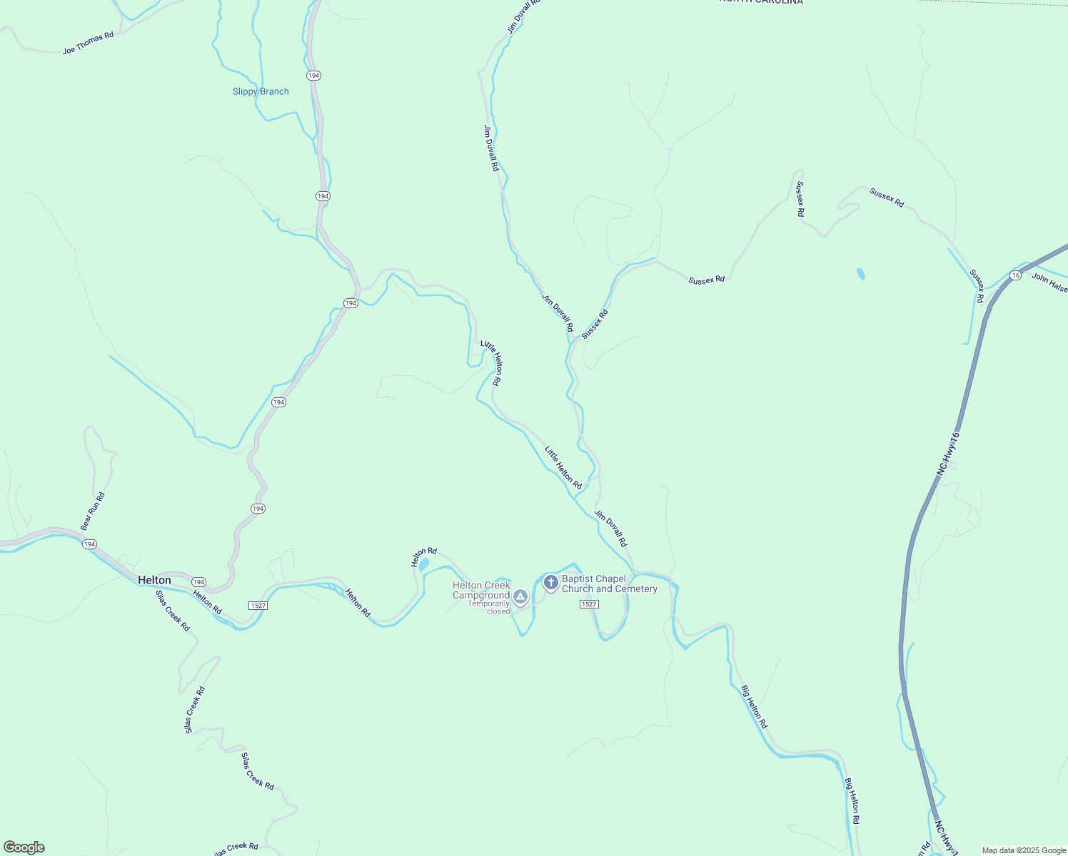 map of restaurants, bars, coffee shops, grocery stores, and more near 1215 Little Helton Road in Grassy Creek