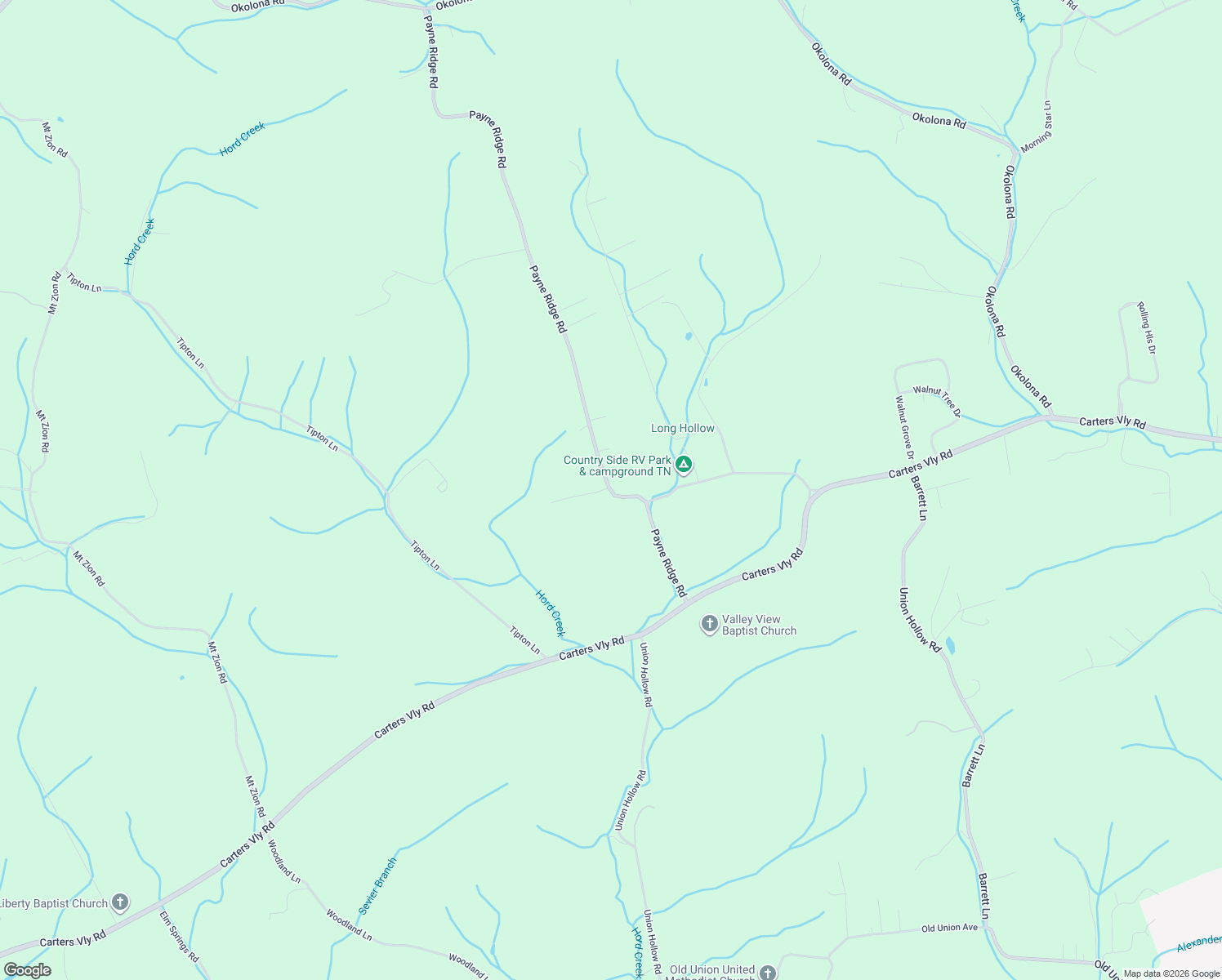 map of restaurants, bars, coffee shops, grocery stores, and more near 480 Payne Ridge Road in Church Hill