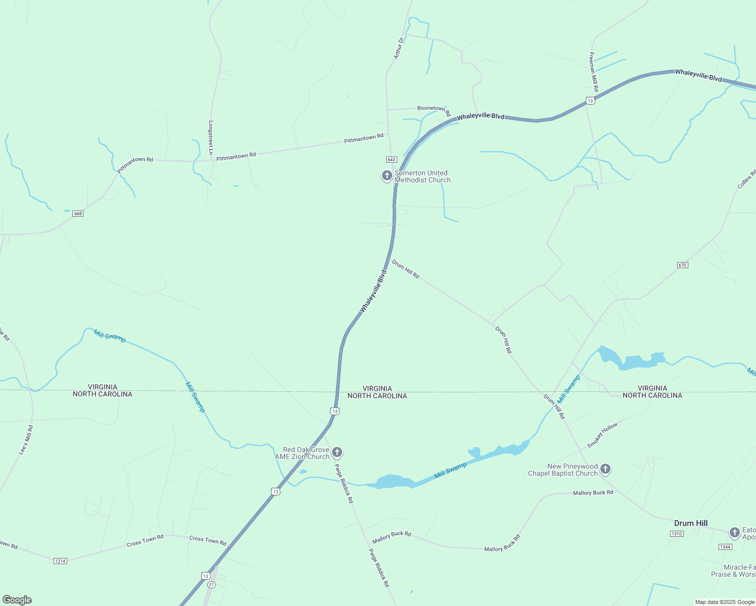 map of restaurants, bars, coffee shops, grocery stores, and more near 8860 Whaleyville Boulevard in Suffolk