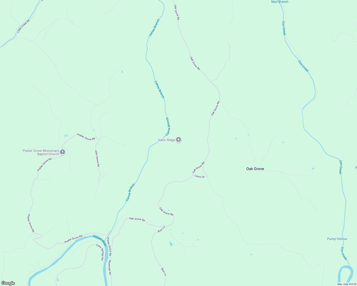 map of restaurants, bars, coffee shops, grocery stores, and more near 1160 Oak Grove Road in Harrogate
