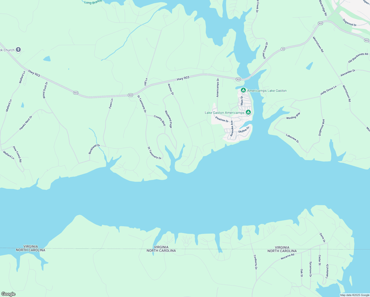 map of restaurants, bars, coffee shops, grocery stores, and more near 247 Anchor Drive in Bracey