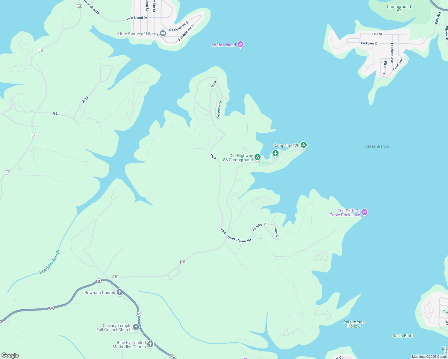 map of restaurants, bars, coffee shops, grocery stores, and more near 2-718 Longview Drive in Blue Eye