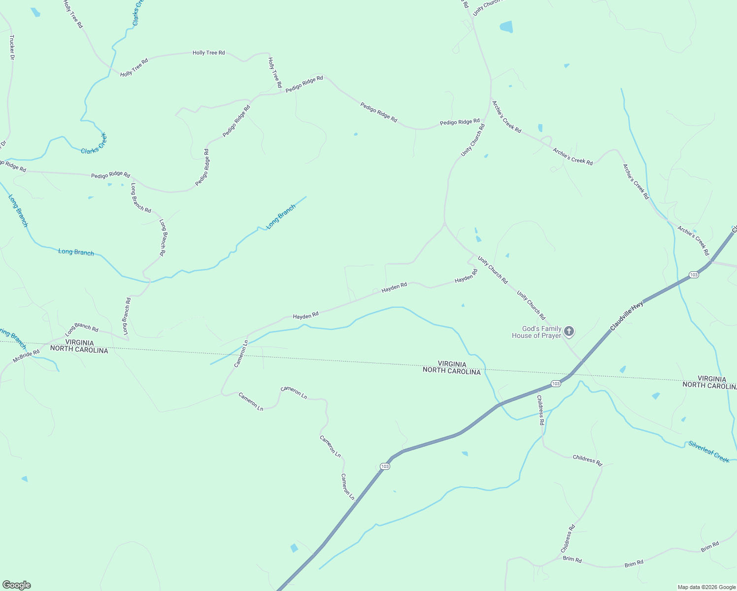 map of restaurants, bars, coffee shops, grocery stores, and more near 625 Hayden Road in Claudville