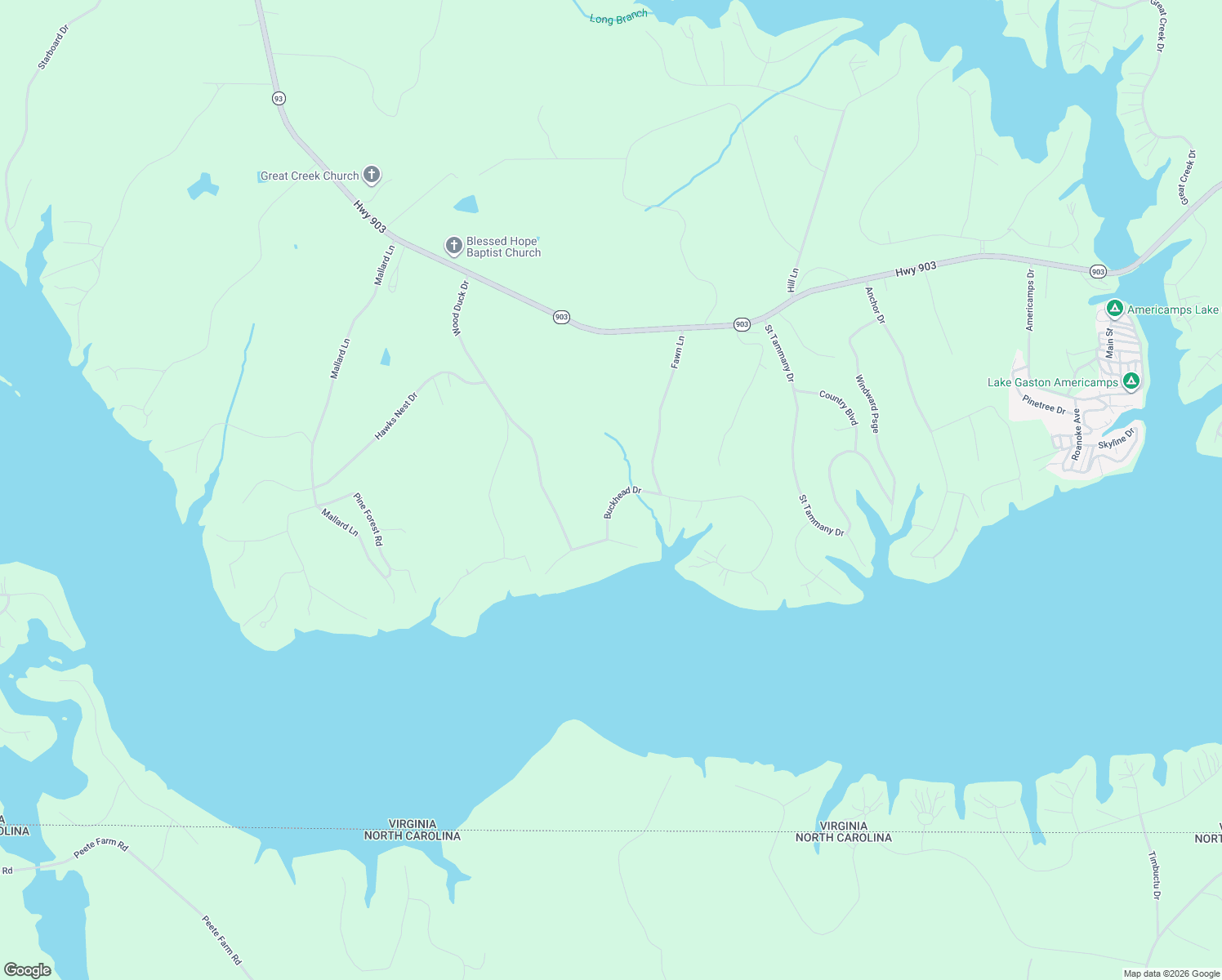 map of restaurants, bars, coffee shops, grocery stores, and more near 100 Buckhead Drive in Bracey