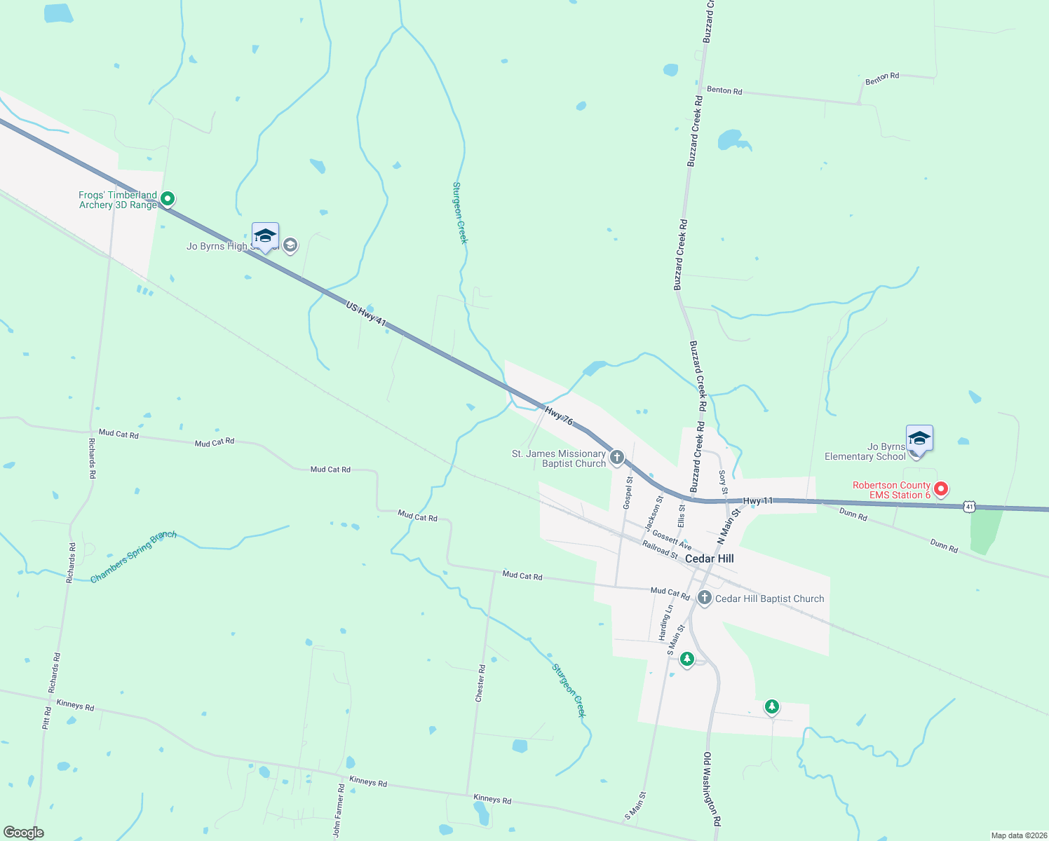 map of restaurants, bars, coffee shops, grocery stores, and more near 6734 U.S. 41 in Cedar Hill