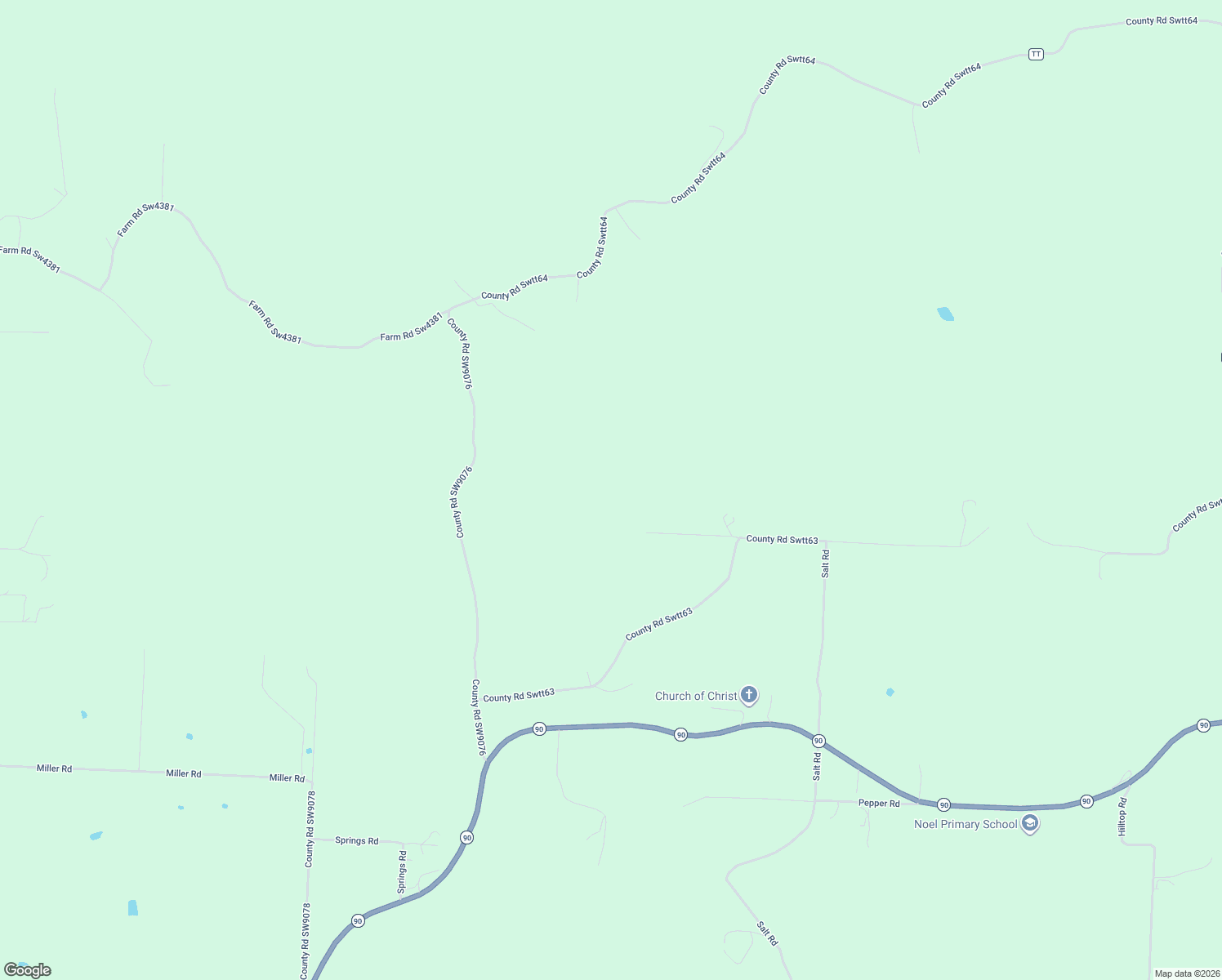map of restaurants, bars, coffee shops, grocery stores, and more near 171 Togi Hill Road in Noel