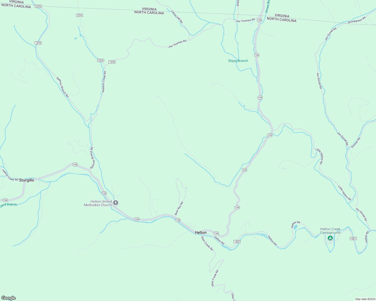 map of restaurants, bars, coffee shops, grocery stores, and more near 780 Ball Hollow Road in Grassy Creek