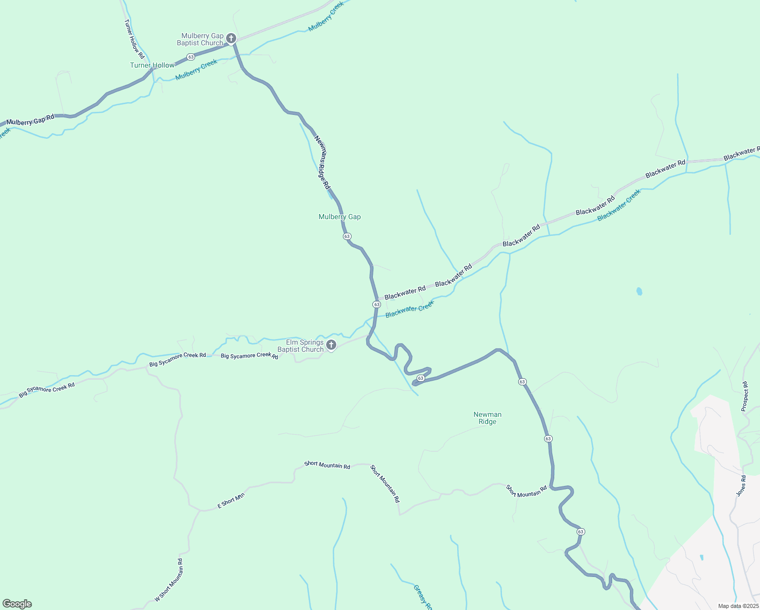 map of restaurants, bars, coffee shops, grocery stores, and more near Blackwater Rd in Sneedville