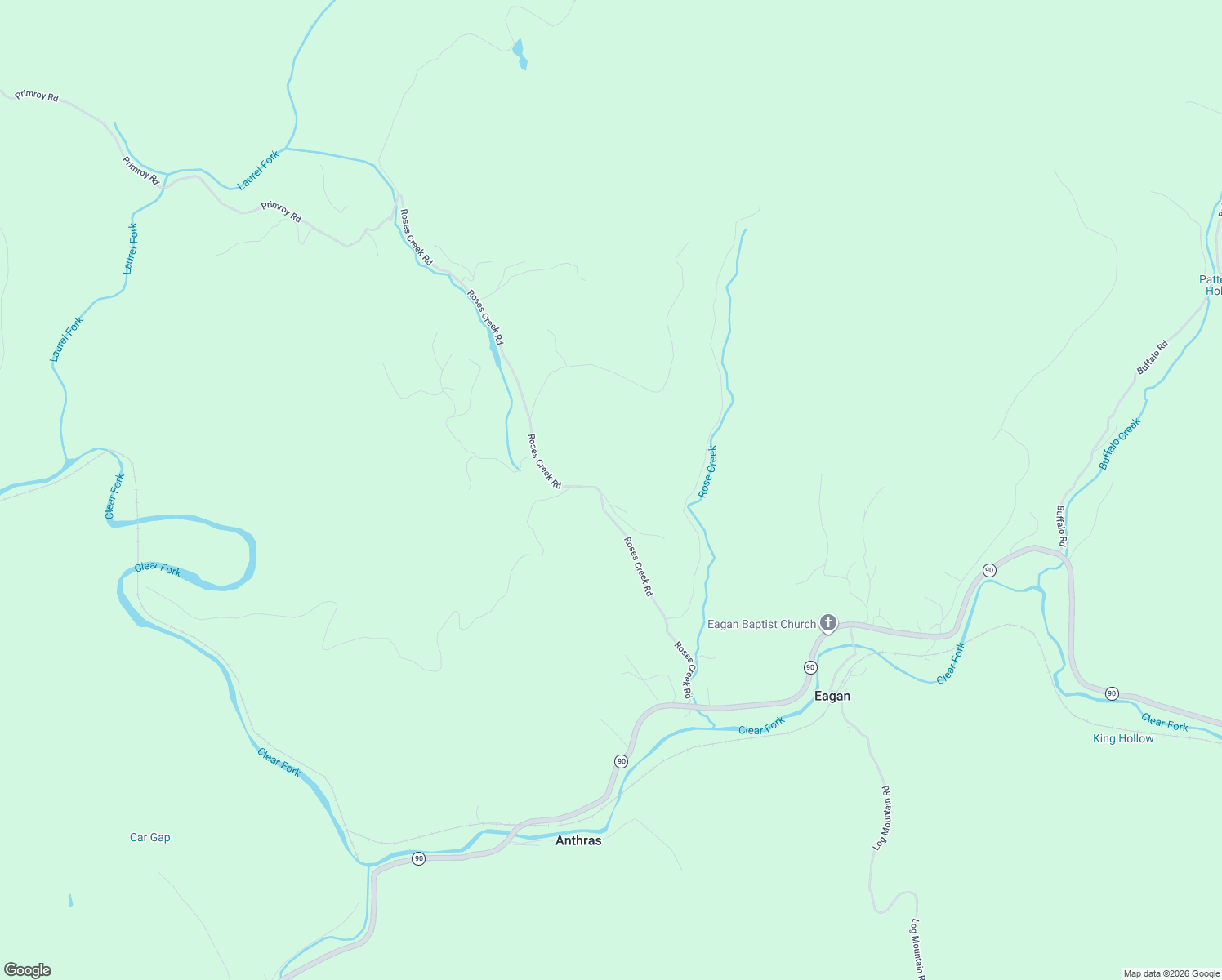 map of restaurants, bars, coffee shops, grocery stores, and more near 444 Roses Creek Road in Clairfield