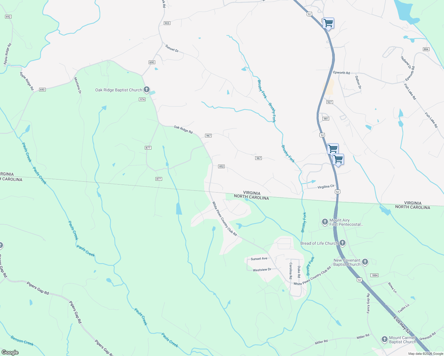 map of restaurants, bars, coffee shops, grocery stores, and more near 113-115 Woods Edge Road in Cana