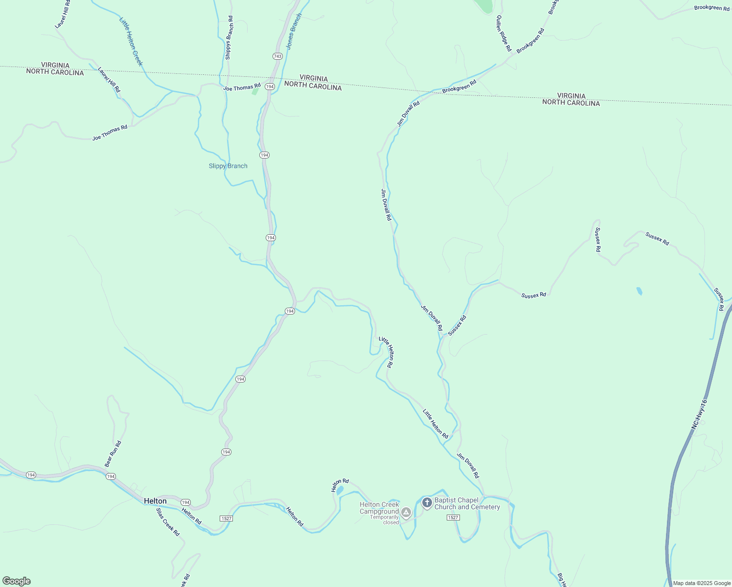map of restaurants, bars, coffee shops, grocery stores, and more near 467 Little Helton Road in Grassy Creek