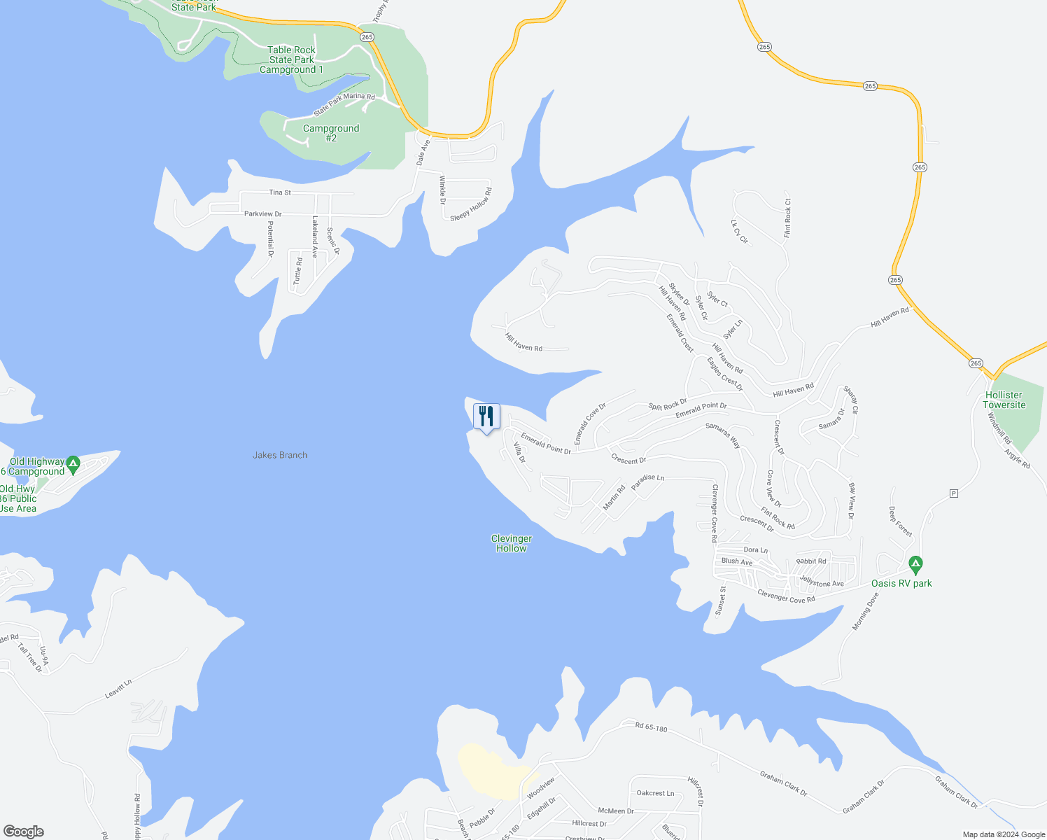 map of restaurants, bars, coffee shops, grocery stores, and more near 225 Upper Emerald Bay Circle in Hollister