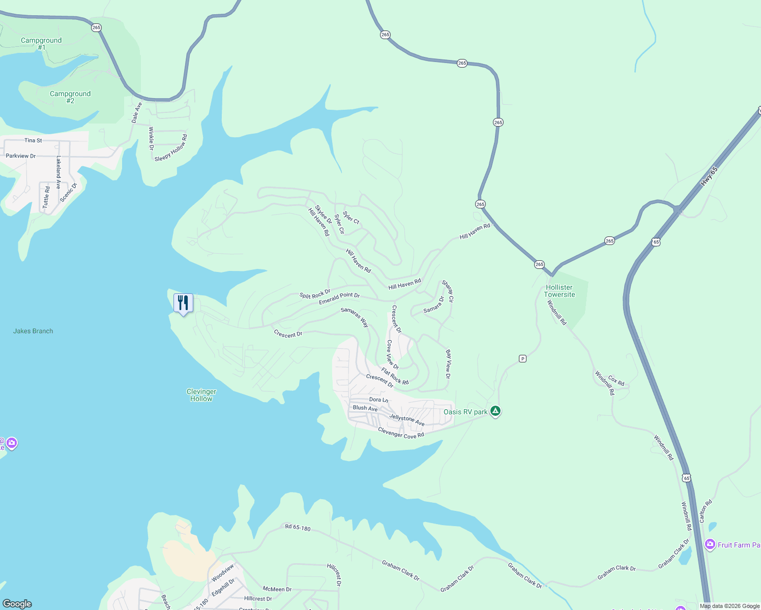 map of restaurants, bars, coffee shops, grocery stores, and more near 411 Flat Rock Road in Hollister