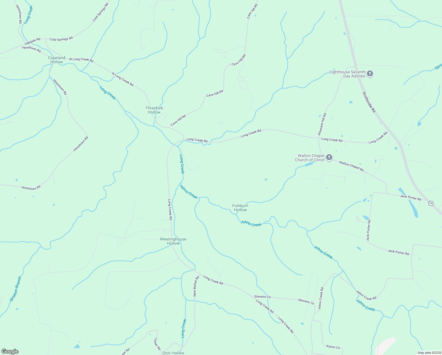 map of restaurants, bars, coffee shops, grocery stores, and more near 4010 Long Creek Road in Lafayette
