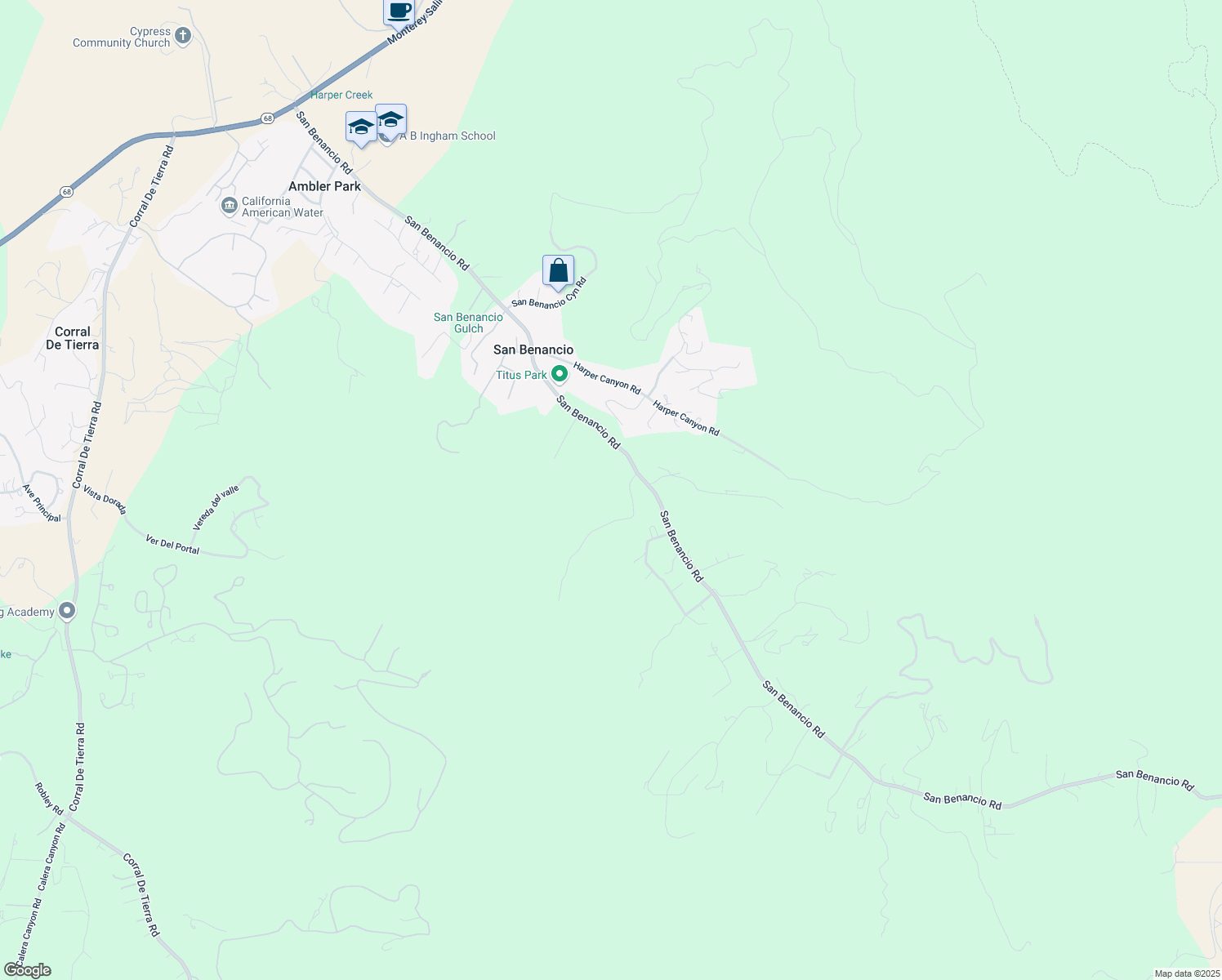 map of restaurants, bars, coffee shops, grocery stores, and more near 140 San Benancio Road in Salinas