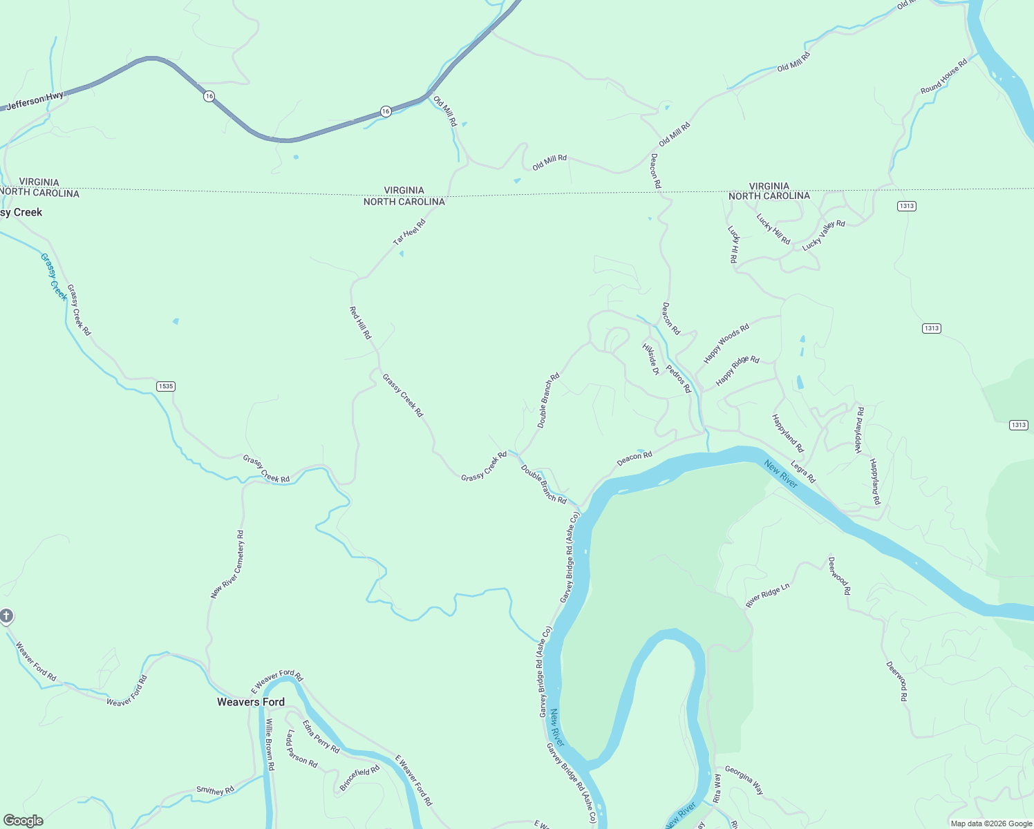 map of restaurants, bars, coffee shops, grocery stores, and more near 111 Double Branch Road in Grassy Creek