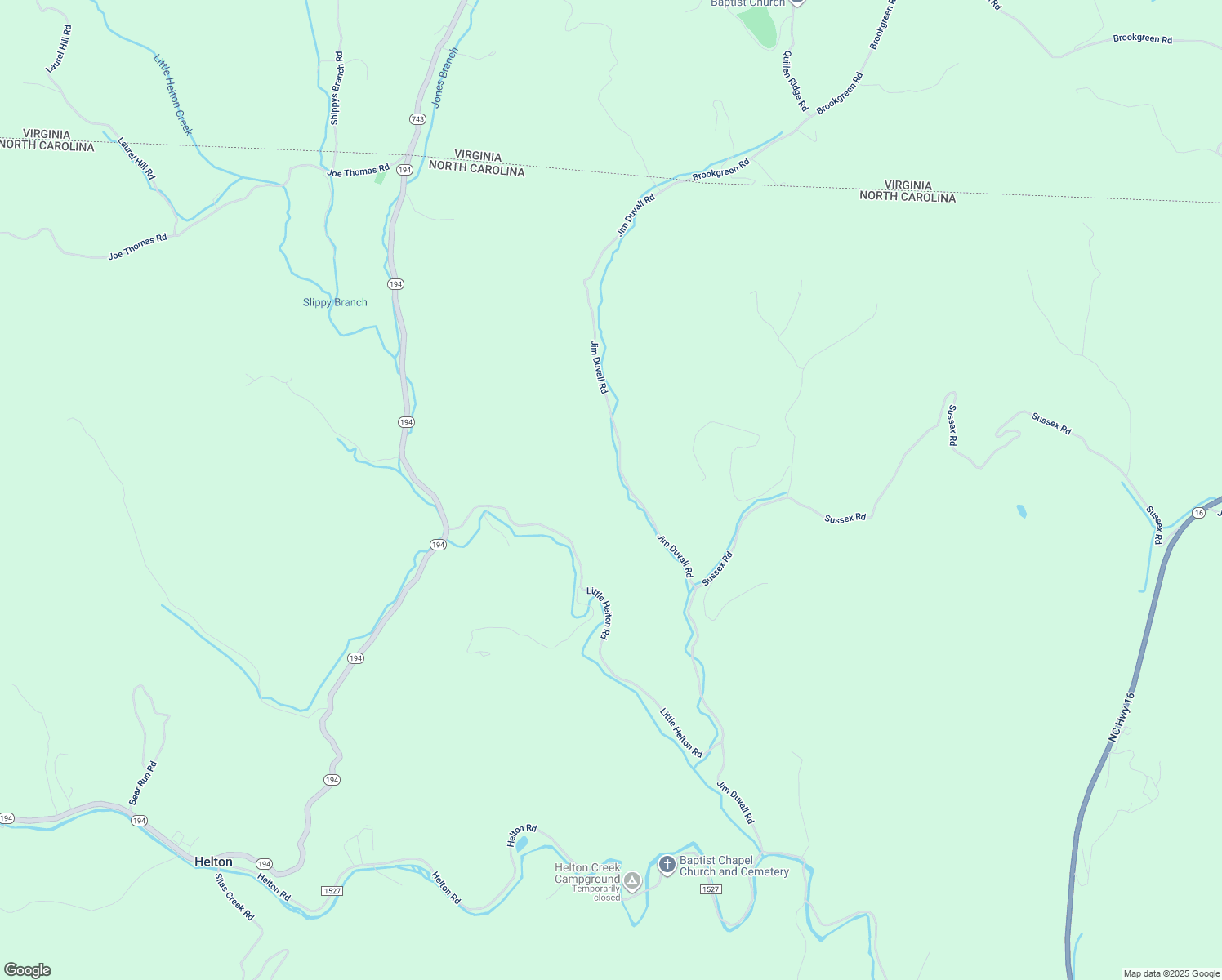 map of restaurants, bars, coffee shops, grocery stores, and more near 2467 Jim Duvall Road in Grassy Creek