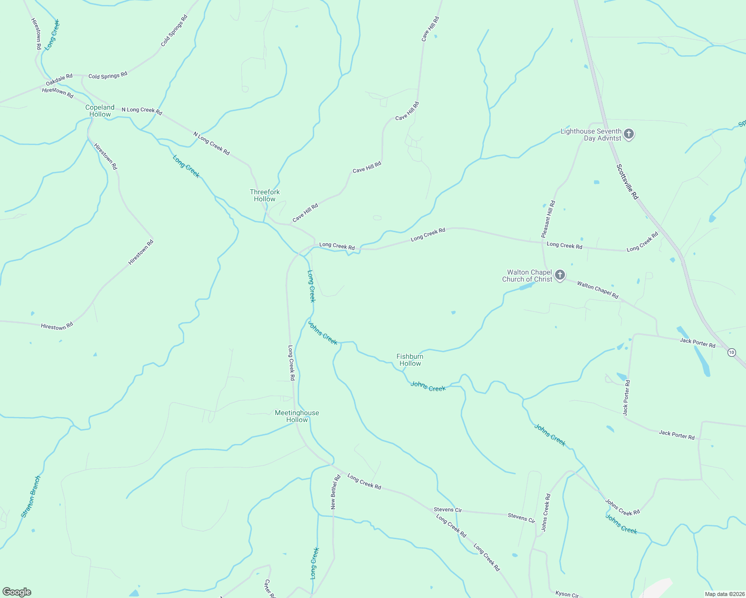 map of restaurants, bars, coffee shops, grocery stores, and more near 4010 Long Creek Road in Lafayette