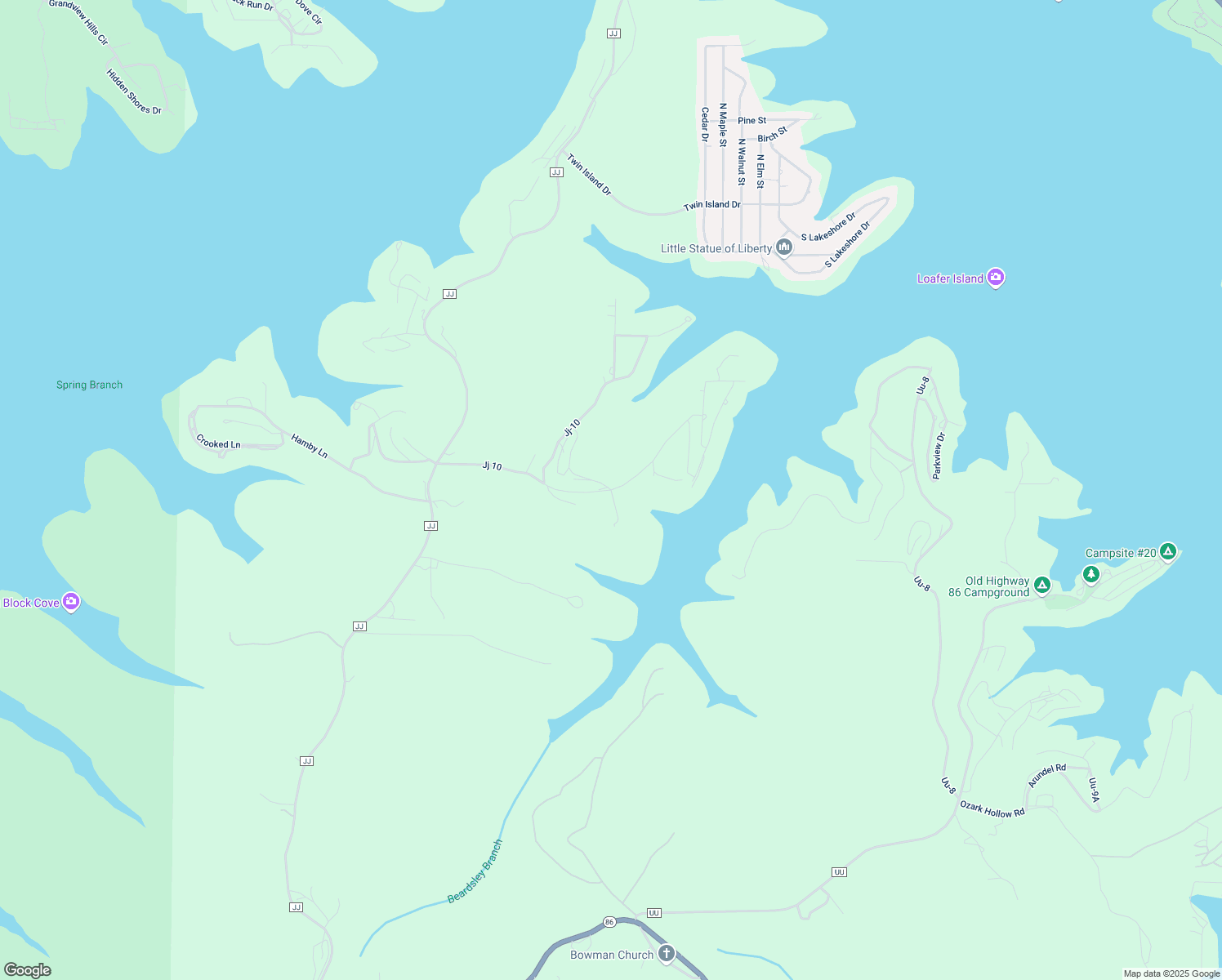 map of restaurants, bars, coffee shops, grocery stores, and more near 2 Woodsong Road in Blue Eye