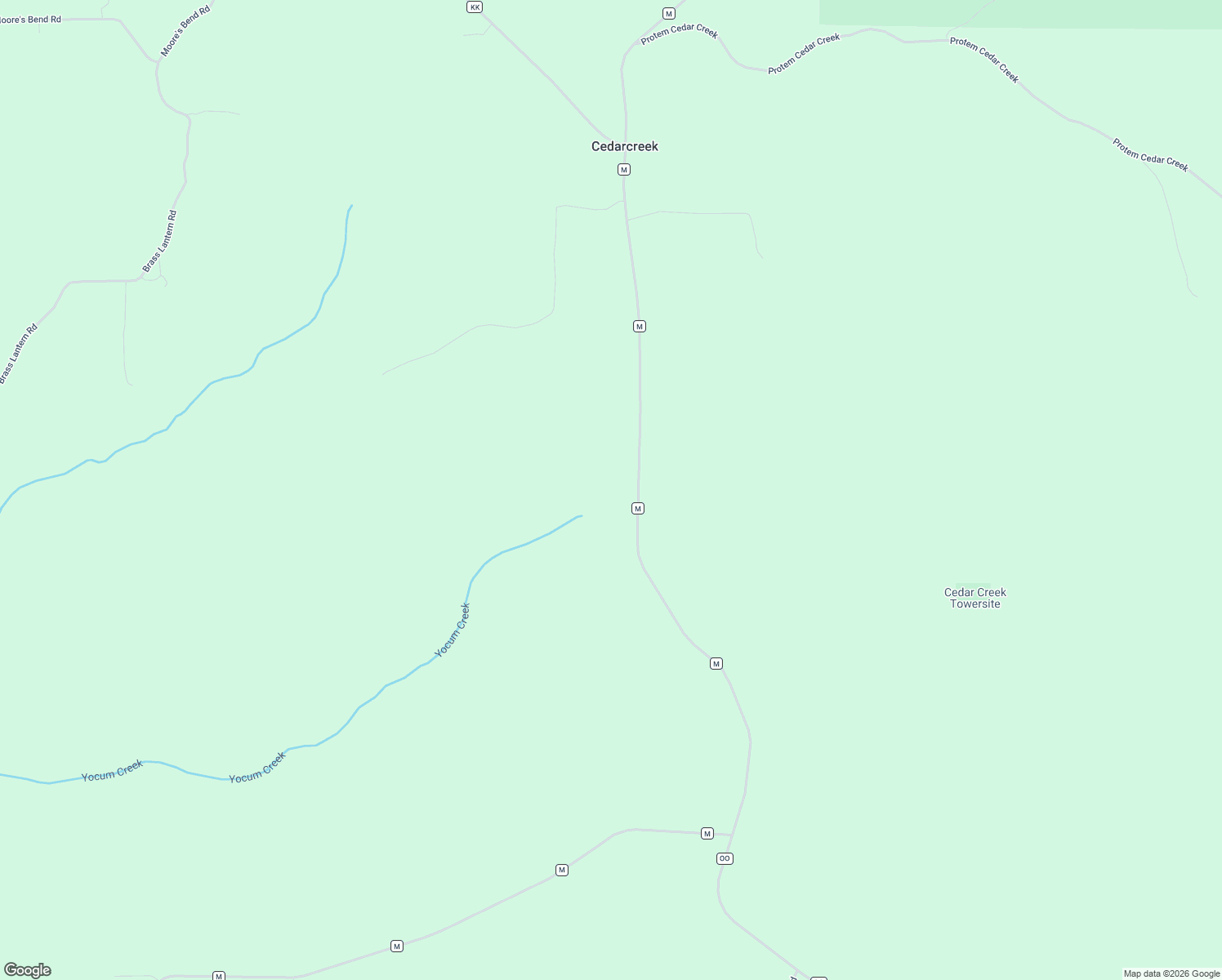 map of restaurants, bars, coffee shops, grocery stores, and more near 7698 State Highway M in Cedarcreek