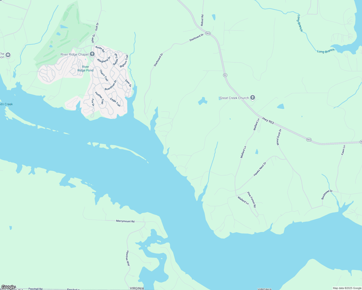 map of restaurants, bars, coffee shops, grocery stores, and more near 7-75 Cannon Lane in Bracey