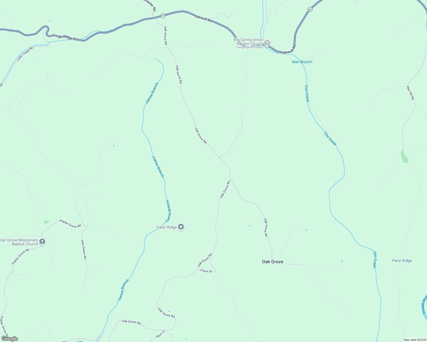 map of restaurants, bars, coffee shops, grocery stores, and more near in Oak Grove