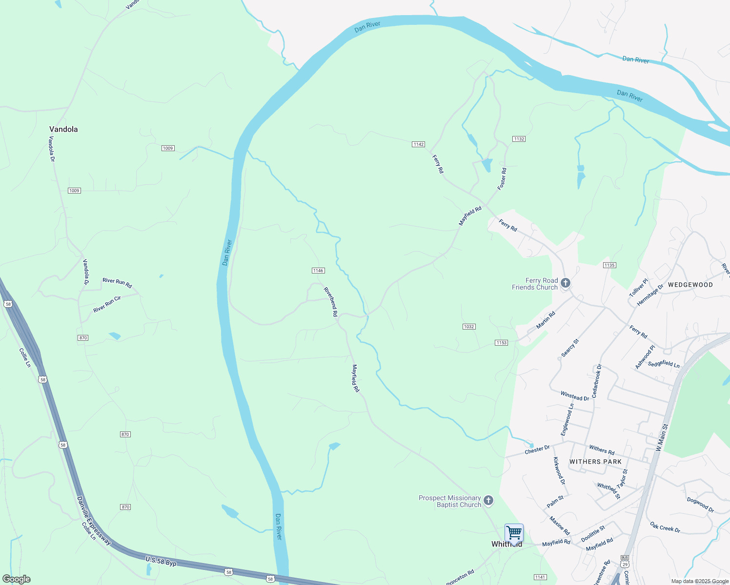 map of restaurants, bars, coffee shops, grocery stores, and more near 2339 Old Mayfield Road in Danville