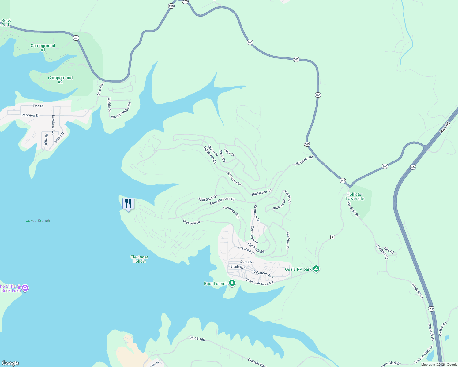 map of restaurants, bars, coffee shops, grocery stores, and more near Eagles Crest Drive in Hollister