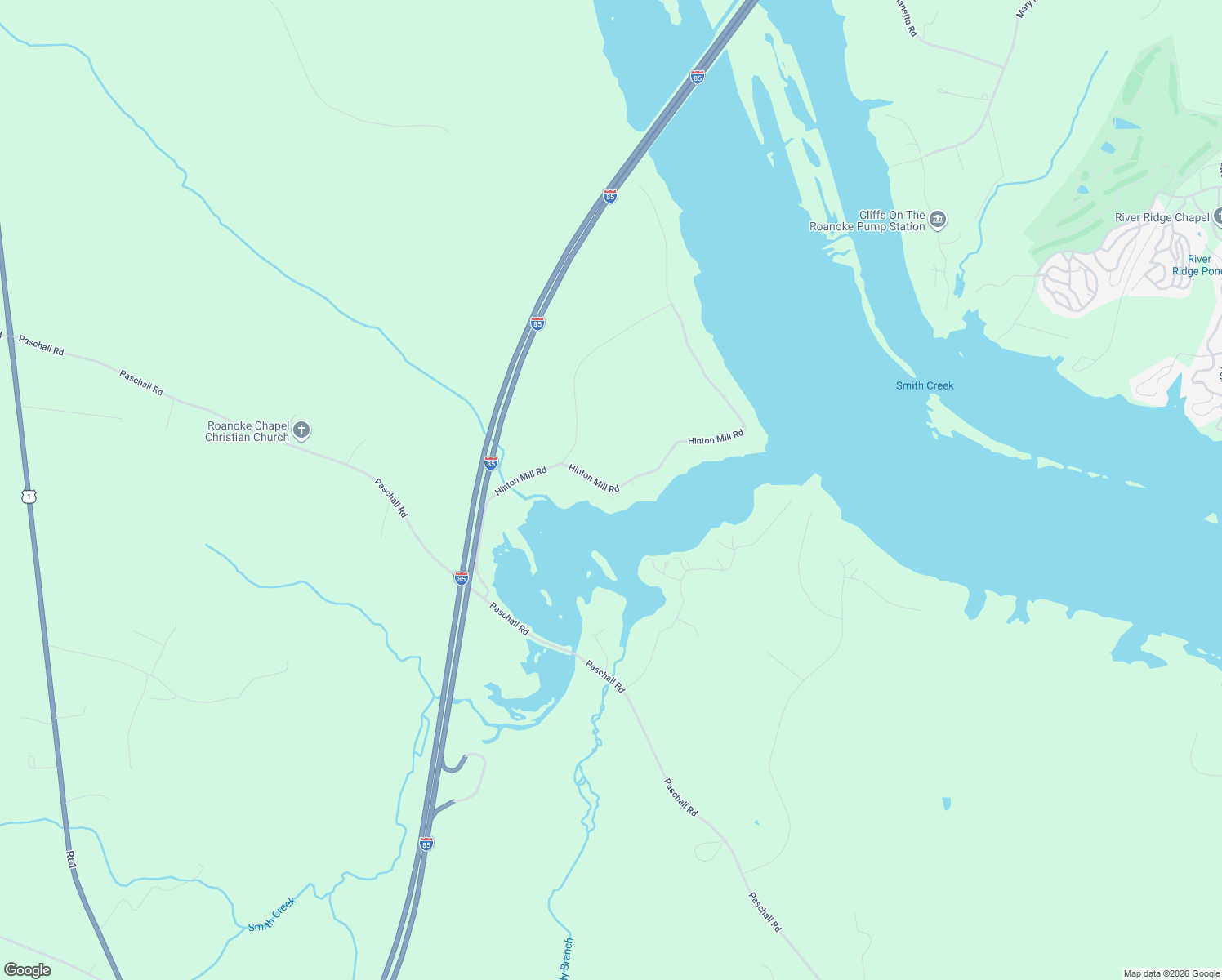 map of restaurants, bars, coffee shops, grocery stores, and more near 688 Hinton Mill Road in Boydton
