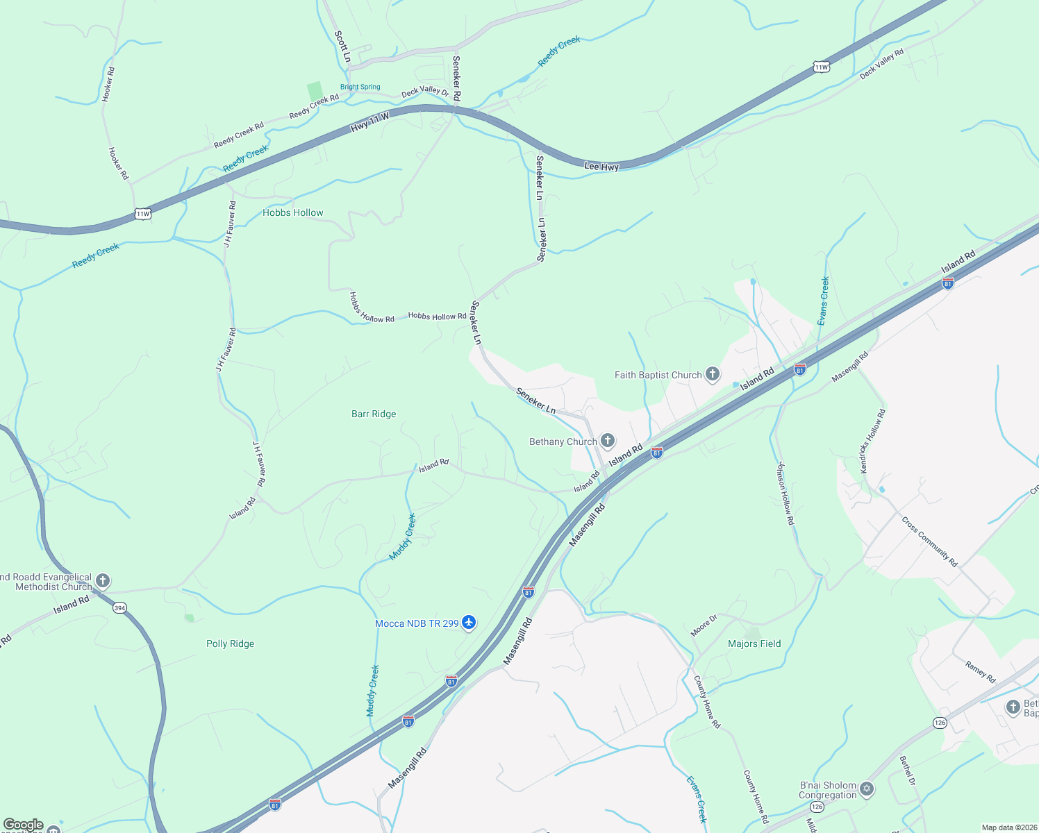 map of restaurants, bars, coffee shops, grocery stores, and more near 516 Seneker Lane in Blountville