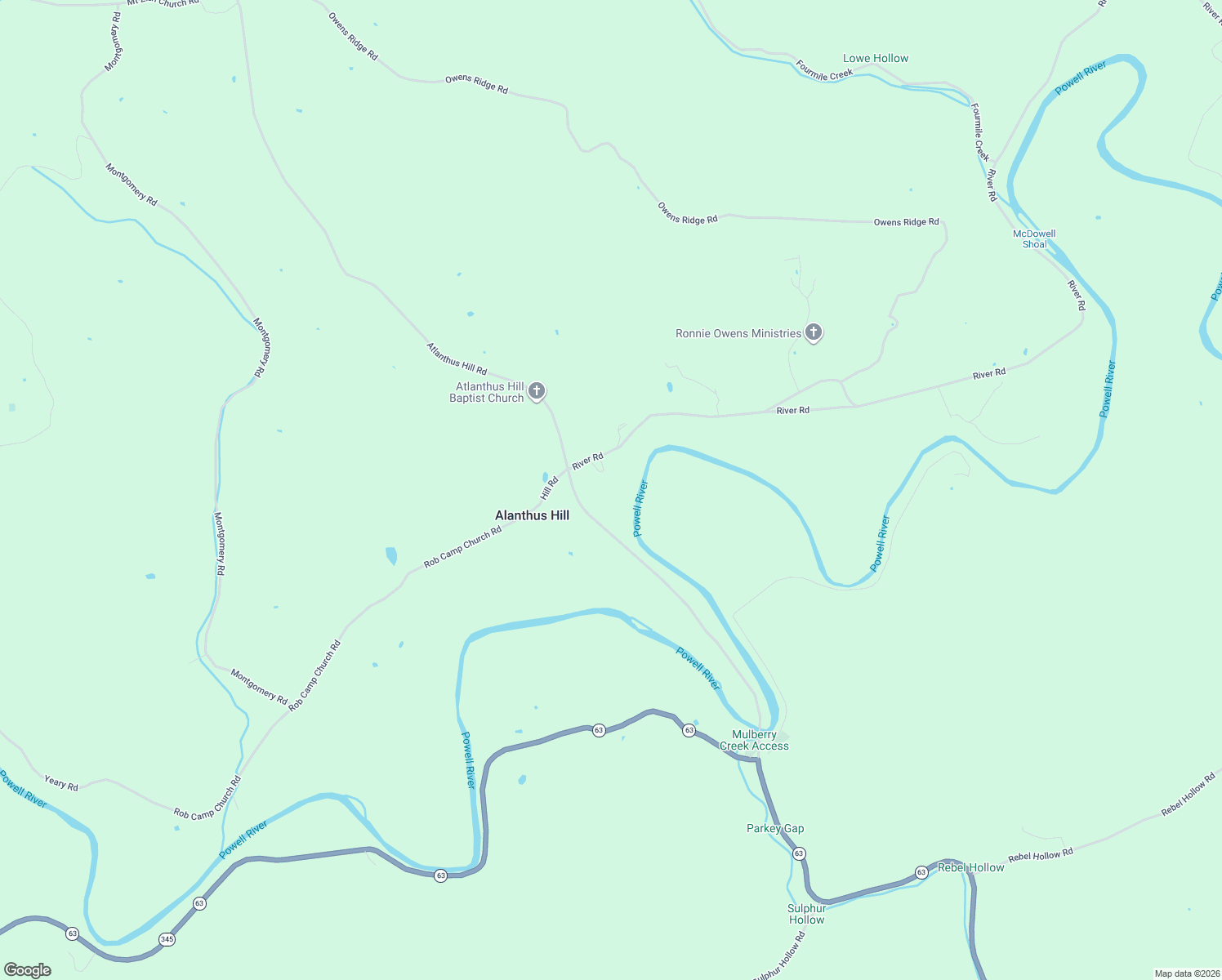 map of restaurants, bars, coffee shops, grocery stores, and more near River Road in Tazewell