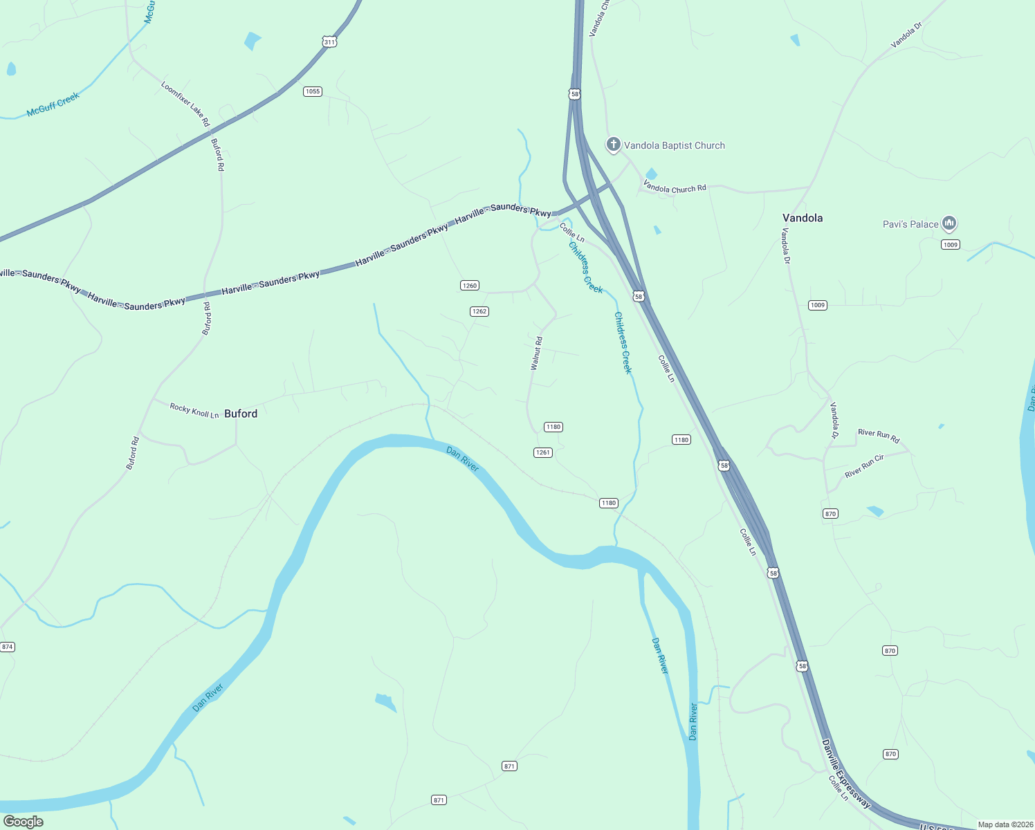 map of restaurants, bars, coffee shops, grocery stores, and more near 220 Walnut Road in Danville