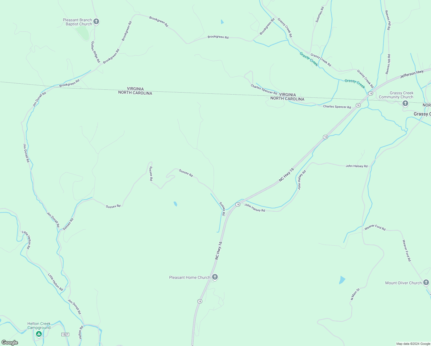 map of restaurants, bars, coffee shops, grocery stores, and more near 316 Red Oak Lane in Grassy Creek