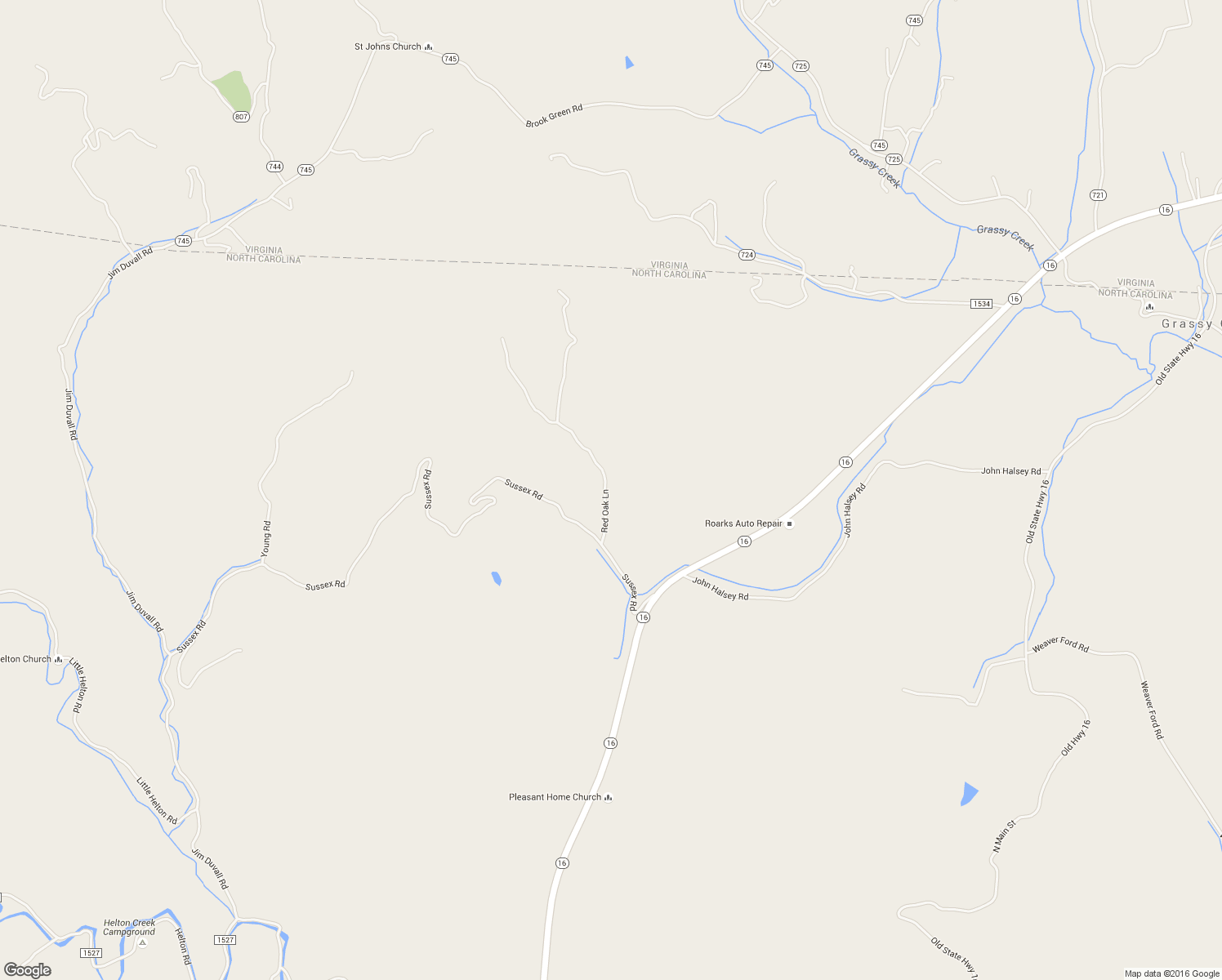 map of restaurants, bars, coffee shops, grocery stores, and more near 316 Red Oak Lane in Grassy Creek